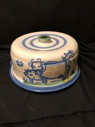 Rare Ma Hadley Pottery Farm Animals Cake Cover And Plate