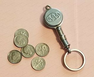 Aaa Coin Holder (dime) Breakaway Keychain 1970s Vintage Aaa Customer Gift Rare