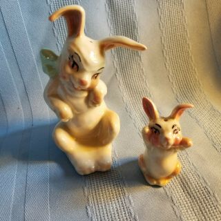 Ceramic Arts Studio Mother And Baby Bunny Rare