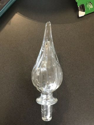 Rare Vintage Large Clear Glass Empoli Genie Bottle Stopper