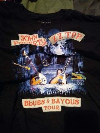 John Fogerty & Zz Top Blues And Bayous Tour Shirt 3x Rare Ccr Htf