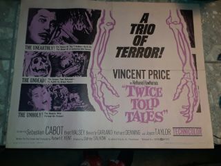 Rare Vintage 1963 Twice Told Tales Theatre Horror Movie Poster Price 66 Of 266