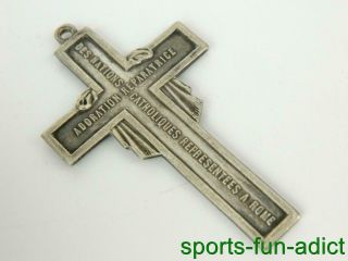 Rare Antique French Crucifix Pendant Cross Pectoral Holy Shroud Silver Poncet 3
