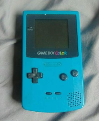 Rare Nintendo Game Boy Color Gameboy Teal Video Game Handheld System Cgb - 001