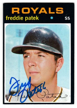 Freddie Patek (tough Autograph) 1971 Topps Kansas City Royals Signed Card Rare
