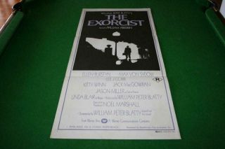 The Exorcist 1974 Rare Australian Horror Orig Daybill Movie Poster In Vgood Cond