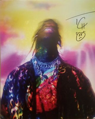 Travis Scott Signed W/drawing Lithograph Shipped,  Rare And