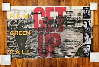 Rem R.  E.  M.  Green Get Up Fall Poster True Vintage 1988 Rare Michael Stipe Alt