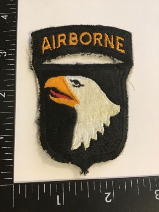 Vietnam War Us Army 101st Airborne Division Cut Edge Patch W/ Attached Tab Rare