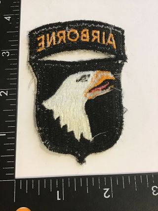 Vietnam War US Army 101st Airborne Division Cut Edge Patch W/ Attached Tab Rare 2