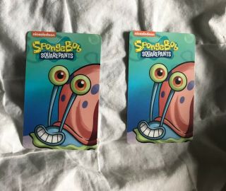 Round 1 Arcade Rare Gary Card Set Of 2 From Spongebob Coin Pusher Game