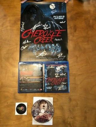 Cherokee Creek Blu Ray Scream Team Cast Signed Poster And Blu Ray Very Rare