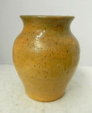 Ex Rare Signed Log Cabin Nc Pottery Vase,  Mid 1920 