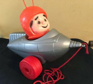 Vintage Transogram Toy,  Space Car,  Space Boy,  Pull Toy,  Plastic,  Rare