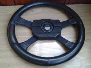 Rare Leather Black Classic Raid Turbo Dino Oldschool Steering Wheel Size 36cm