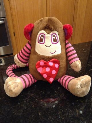 First & Main Mod Bods Monkey Valentines Hearts Pouch Rare Plush Stuffed Animal