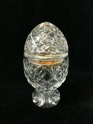 Very Rare Waterford Cut Crystal Limited Edition Egg Music Box,  5 3/4 " H,  3 " Wide