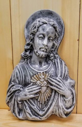 Rare Vintage Religious Statue Jesus Wall Sculpture