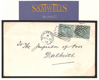 Ms635 1903 Gb Scotland Rosslyn Castle 629 Numeral Cover Inspector Of Poor Rare