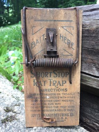 Rare Antique Short Stop Rat Trap Lovell Manufacturing Co.  Erie Pa