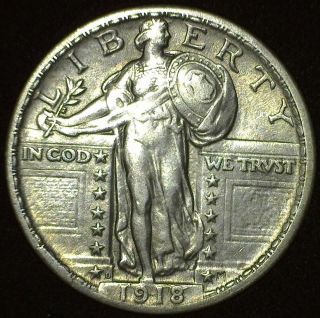 Extremely Rare 1918 - D Standing Liberty Quarter Cud