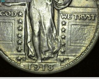 EXTREMELY RARE 1918 - D STANDING LIBERTY QUARTER CUD 5