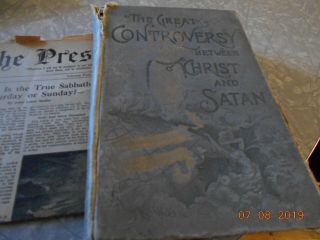 The Great Controversy Between Christ And Satan Ellen G.  White 1888 Rare