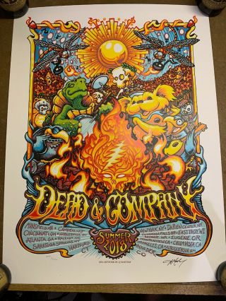 Dead And Company 2018 Summer Tour Poster By Aj Masthay 3059/3550 Rare