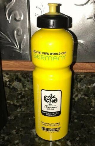 Fifa World Cup 2006 Germany Sigg Soccer Football Water Bottle Metal Yellow Rare