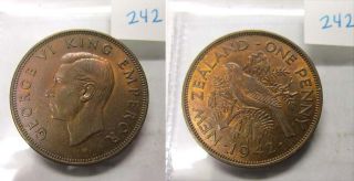 Zealand 1942 Penny,  Ch Unc,  Rare Key Date,  Beauty