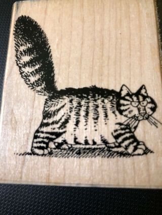 B Kliban Cat Rubber Stamp “mad Cat " A192 - E Rare Vintage