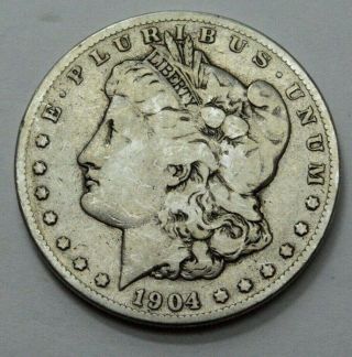 1904 - S Morgan Dollar Silver Coin Very Rare,  Better Date $1.  00,