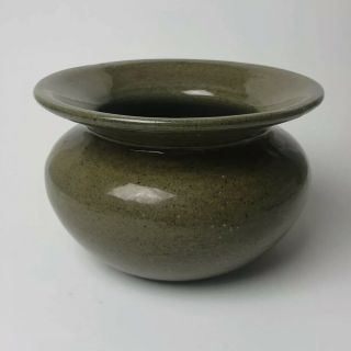Rare Early Bauer Pottery Green Glaze Spittoon