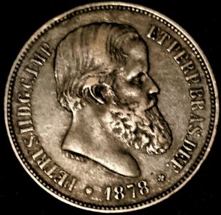 40 Reis 1878,  Pedro Ii,  Rare,  Grade