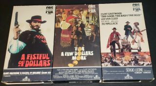 The Man With No Name Trilogy Vhs 1984 Cbs/fox Rare Clint Eastwood Sergio Leone