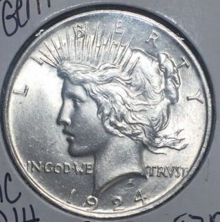 " Make - Me - An - Offer = 1924 Silver Peace Dollar Au Details Rare Collectable