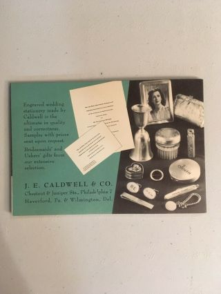 RARE Vintage J.  E.  Caldwell & CO.  Book Pamphlet In Choosing Your Sterling 3