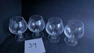 Vintage Lenox Lead Crystal Snifter Whiskey Port Beer Glasses Set Of 4 Rare