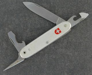 1986 Wenger Delemont Swiss Army Knife Rare Alox Silver Sak No Victorinox Vintage