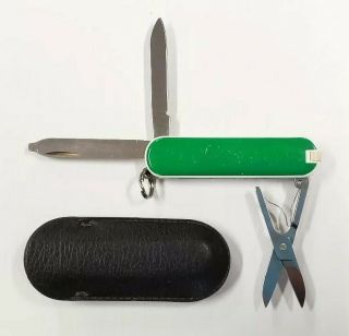 Victorinox Swiss Army Keychain Knife Classic SD - Kelly Green White Border Rare 2