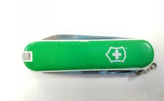 Victorinox Swiss Army Keychain Knife Classic SD - Kelly Green White Border Rare 3