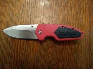 Kershaw Half - Ton Red 1445 Stainless Steel Spear Point Knife Rare & Discontinued