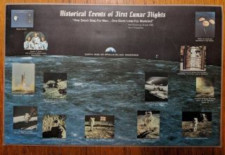 1973 Nasa Apollo Moon Missions 2 Sided Placemat 17 " X 11 " Rare Vintage Space