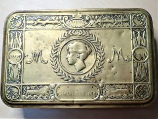 Vintage Rare Ww1 British Army & Navy Princess Mary Gift Tin Anzac Gallipoli