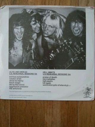 Vtg Slayer Rare Live,  Studio Sessions 1984 " 