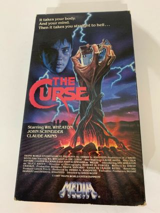 The Curse Rare Oop 1st Media Vhs 1987 Wil Wheaton Horror Alien Parasites Cult