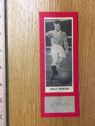 Rare Billy Whelan Signed Card & Picture Manchester United Autograph Busby Babes