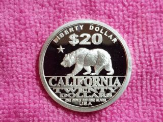 2007 Norfed $20 California 1 Ounce.  999 Fine Silver Very Rare