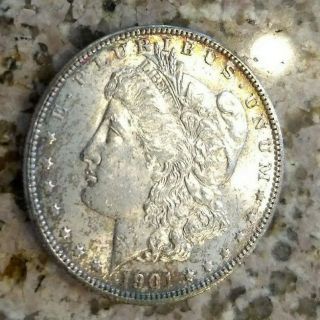 Rare 1901 O Key Date U.  S Morgan Silver Dollar Clear Sharp Details & Toning N/r