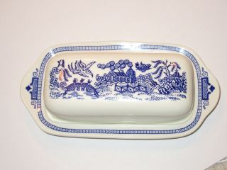 Royal China Blue Willow Ware Butter Dish Rare And Hard To Find